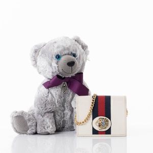 Gucci White Rajah  Wallet on a Chain
